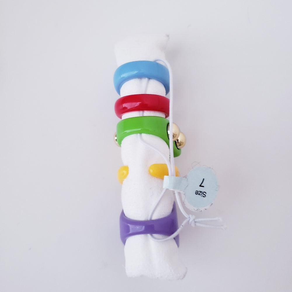 Five Fun Bright Colorful Rings - Picture 2 of 12